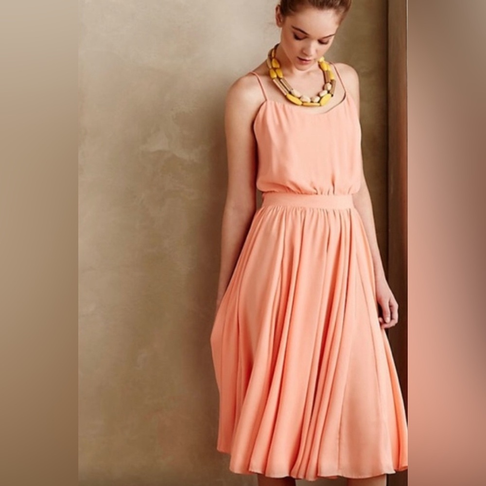 Coral colored Anthropologie Dress
